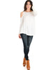 In Good Company Cold Shoulder Ivory Long Sleeve Top - Full Image