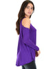 In Good Company Cold Shoulder Purple Long Sleeve Top - Side Image