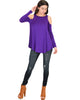 In Good Company Cold Shoulder Purple Long Sleeve Top - Full Image