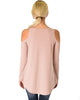 In Good Company Ribbed Cold Shoulder Mauve Long Sleeve Top - Back Image