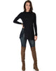 Swap My Options Long Sleeve Slit Black Tunic Top - Full Image