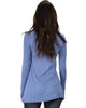 Swap My Options Long Sleeve Slit Blue Tunic Top - Back Image