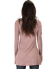 Swap My Options Long Sleeve Slit Mauve Tunic Top - Back Image