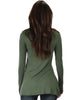 Swap My Options Long Sleeve Slit Olive Tunic Top - Back Image