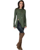 Swap My Options Long Sleeve Slit Olive Tunic Top - Full Image