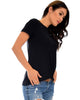 The New Classic Cuffed Sleeve Black Tunic Top - Side Image