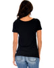 The New Classic Cuffed Sleeve Black Tunic Top - Back Image