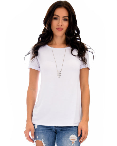 The New Classic Cuffed Sleeve Ivory Tunic Top