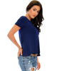 The New Classic Cuffed Sleeve Navy Tunic Top - Side Image