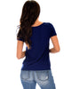 The New Classic Cuffed Sleeve Navy Tunic Top - Back Image