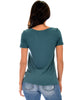 The New Classic Cuffed Sleeve Teal Tunic Top - Back Image