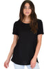 The New Classic Cuffed Sleeve Black Slub Tunic Top - Main Image