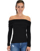 Bold Move Off The Shoulder Black Long Sleeve Top - Main Image