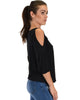 I Feel Good Cold Shoulder Black Cinched Top - Side Image