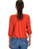 I Feel Good Cold Shoulder Rust Cinched Top - Back Image