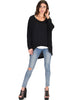 Light Weight Camille Spring Black Sweater Top - Lyss Loo