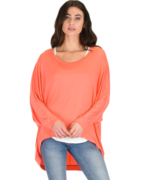 Light Weight Camille Spring Coral Sweater Top