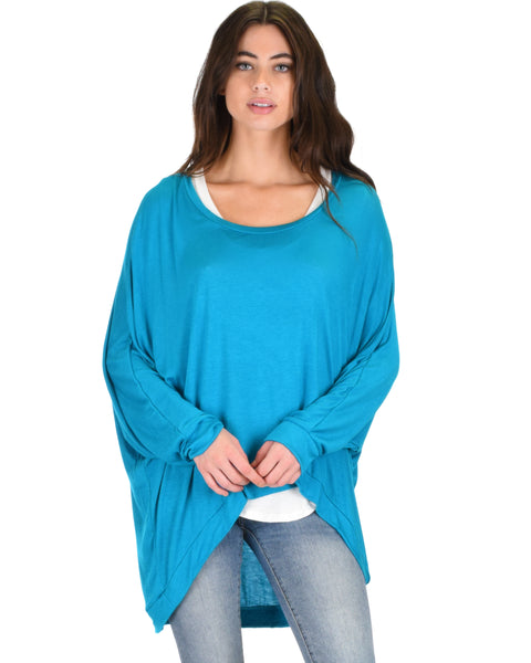 Light Weight Camille Spring Teal Sweater Top