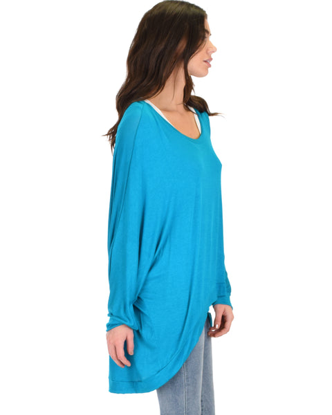 Light Weight Camille Spring Teal Sweater Top