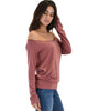 Dreamy Dancer Wide Neck Marsala Sweatshirt Top - Lyss Loo