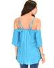 Sway Me Off The Shoulder Blue Strappy Top - Back Image