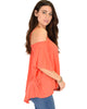 Sway Me Off The Shoulder Coral Strappy Top - Side Image