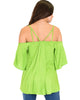 Sway Me Off The Shoulder Green Strappy Top - Back Image