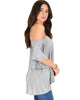 Sway Me Off The Shoulder Grey Strappy Top - Side Image