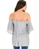 Sway Me Off The Shoulder Grey Strappy Top - Back Image