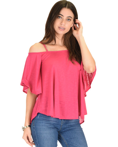 Sway Me Off The Shoulder Fuschia Strappy Top