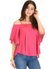 Sway Me Off The Shoulder Fuschia Strappy Top - Main Image