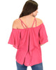 Sway Me Off The Shoulder Fuschia Strappy Top - Back Image