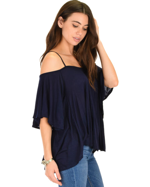 Sway Me Off The Shoulder Navy Strappy Top