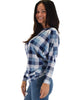 Lyss Loo Basic Instincts Long Sleeve Blue Plaid Dolman Tunic Top - Lyss Loo