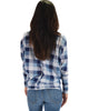 Lyss Loo Basic Instincts Long Sleeve Blue Plaid Dolman Tunic Top - Lyss Loo