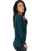 Contemporary Long Sleeve Green Dolman Tunic Top - Side Image