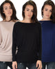 3 Pack Contemporary Long Sleeve Dolman Tunic Top - Lyss Loo