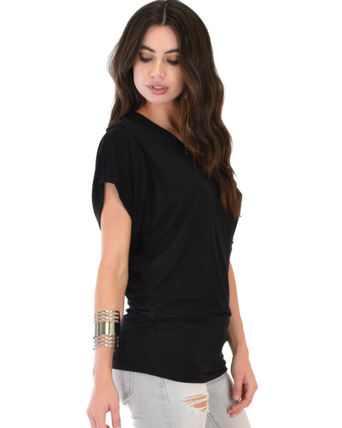 Contemporary Dolman Black Tunic Top