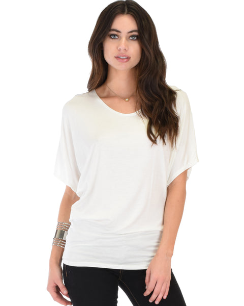 Contemporary Dolman Ivory Tunic Top