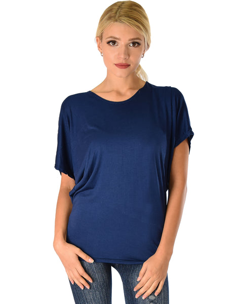 Contemporary Dolman Navy Tunic Top