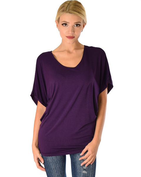 Contemporary Dolman Purple Tunic Top