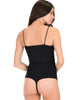 Onesies Thong Black Body Suit - Back Image