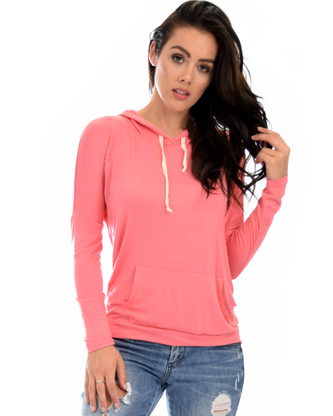 Easy Rider Drawstring Pink Hoodie Top