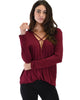 Sweeter Than Sugar Burgundy Long Sleeve Cross Straps Top - Lyss Loo