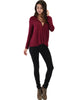 Sweeter Than Sugar Burgundy Long Sleeve Cross Straps Top - Lyss Loo