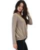 Sweeter Than Sugar Taupe Long Sleeve Cross Straps Top - Lyss Loo