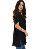 Wide Neck Oversized Black Thermal Top - Lyss Loo