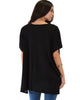 Wide Neck Oversized Black Thermal Top - Lyss Loo