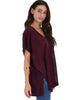 Wide Neck Oversized Burgundy Thermal Top - Lyss Loo