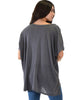 Wide Neck Oversized Charcoal Thermal Top - Lyss Loo